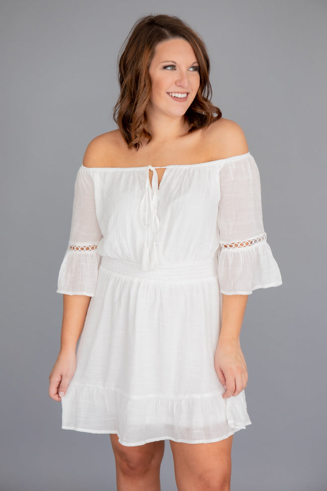 Stolen Dreams White Off The Shoulder Dress FINAL SALE