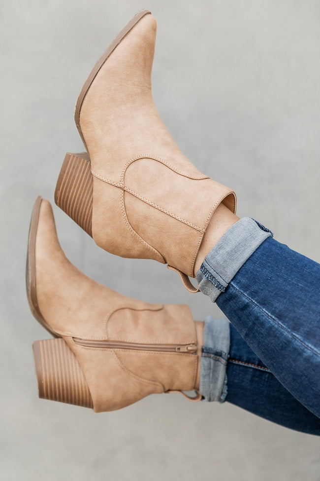 Kimberly Toffee Nubuck Pointed Toe Bootie