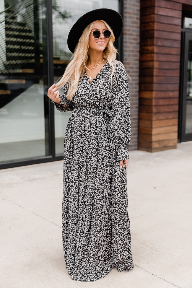 Stealing the Night Black Floral Maxi Dress FINAL SALE