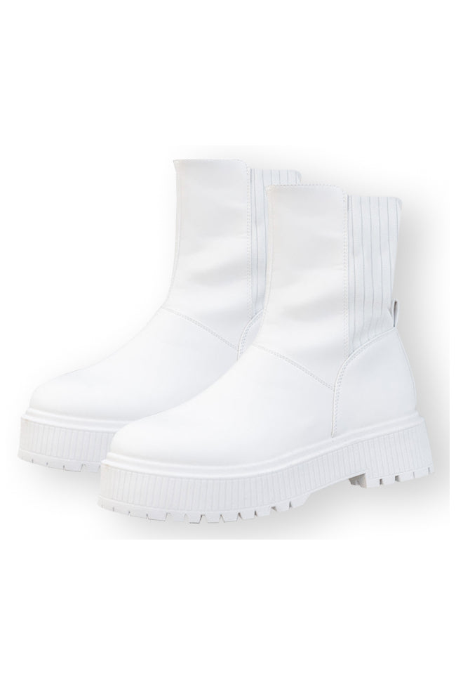 Sheila Off White Chunky Ankle Bootie