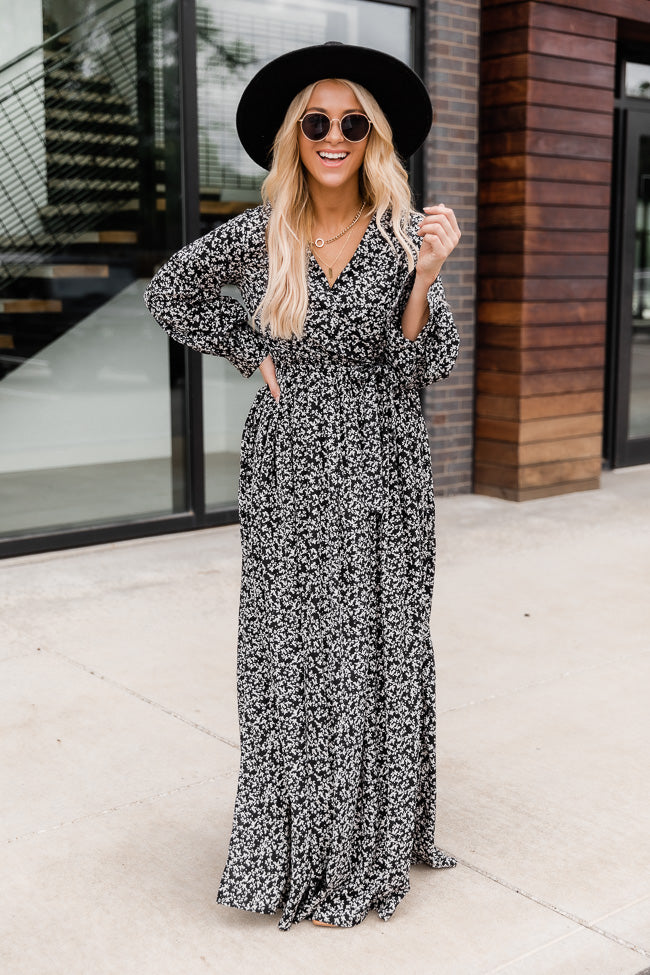Stealing the Night Black Floral Maxi Dress FINAL SALE