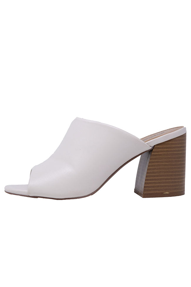 Darcy Off White Cream Open Toe Block Heels