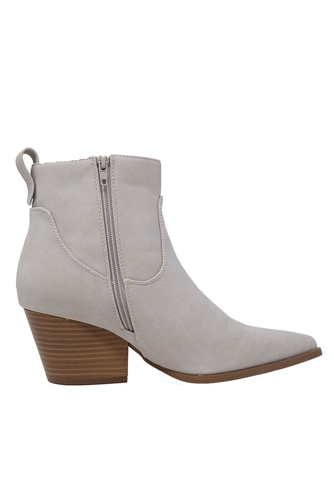 Kimberly Stone Nubuck Pointed Toe Bootie