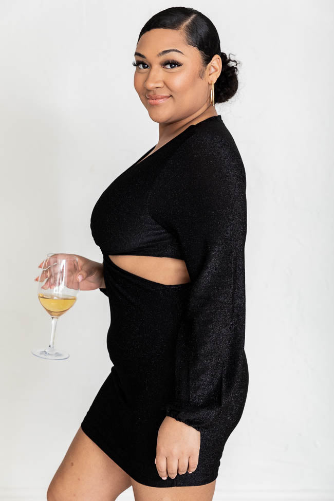 I Don't Remember Black Cut Out Long Sleeve Dress FINAL SALE