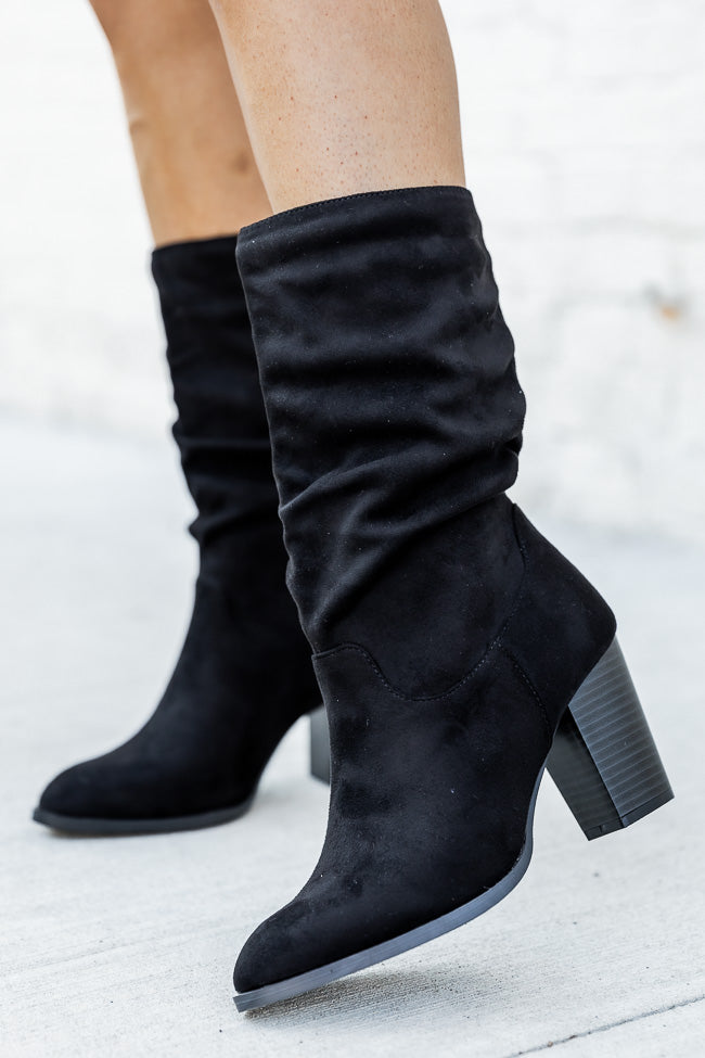 Christie Black Slouchy Suede Bootie