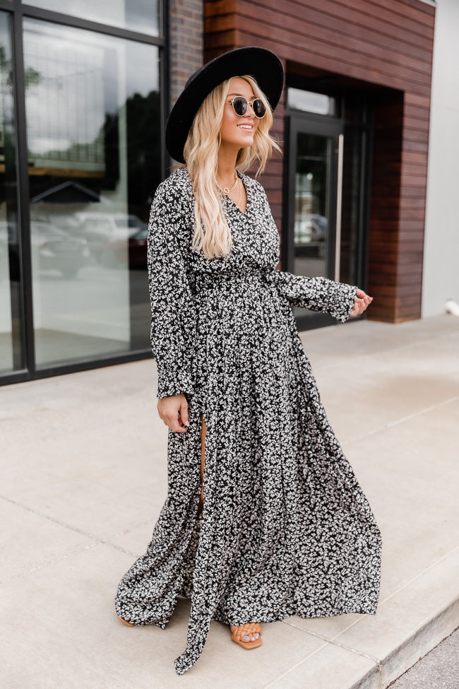 Stealing the Night Black Floral Maxi Dress FINAL SALE