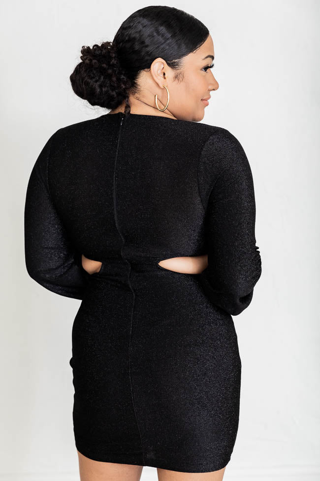 I Don't Remember Black Cut Out Long Sleeve Dress FINAL SALE