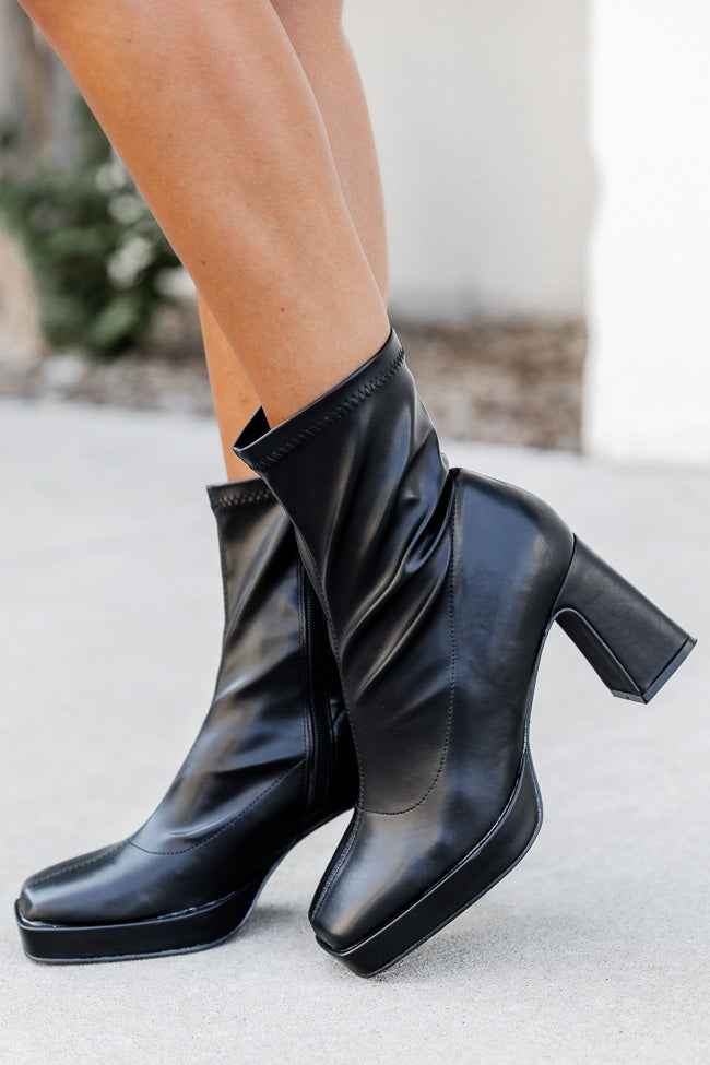 Candace Black High Ankle Bootie