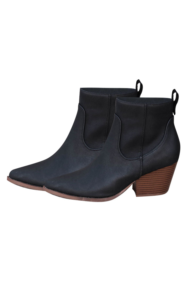 Kimberly Black Nubuck Pointed Toe Bootie