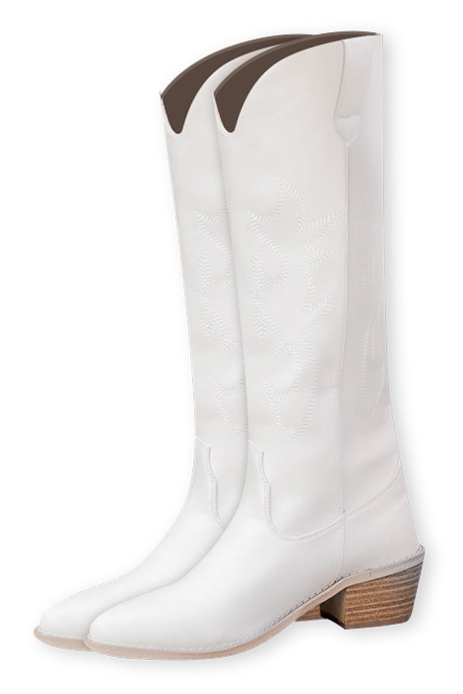 Charlotte Stone Leather Cowboy Boots