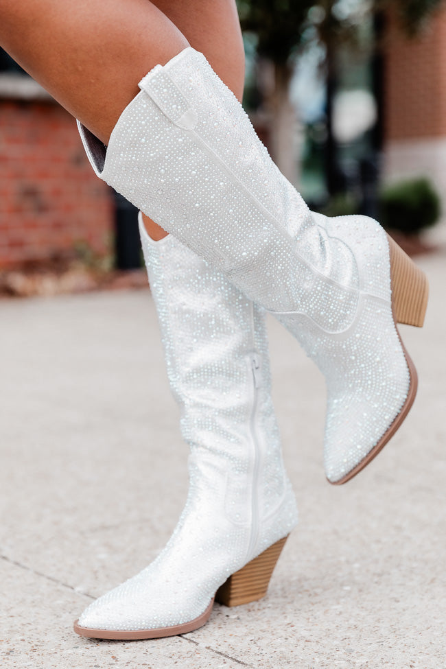 Kim Silver Sparkle Cowboy Boot