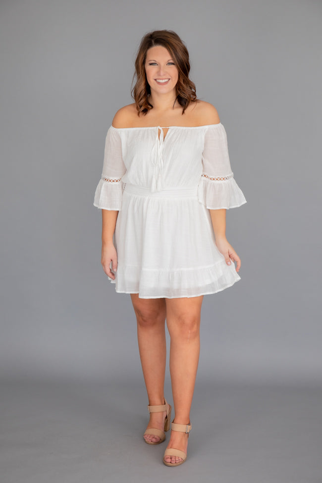 Stolen Dreams White Off The Shoulder Dress FINAL SALE
