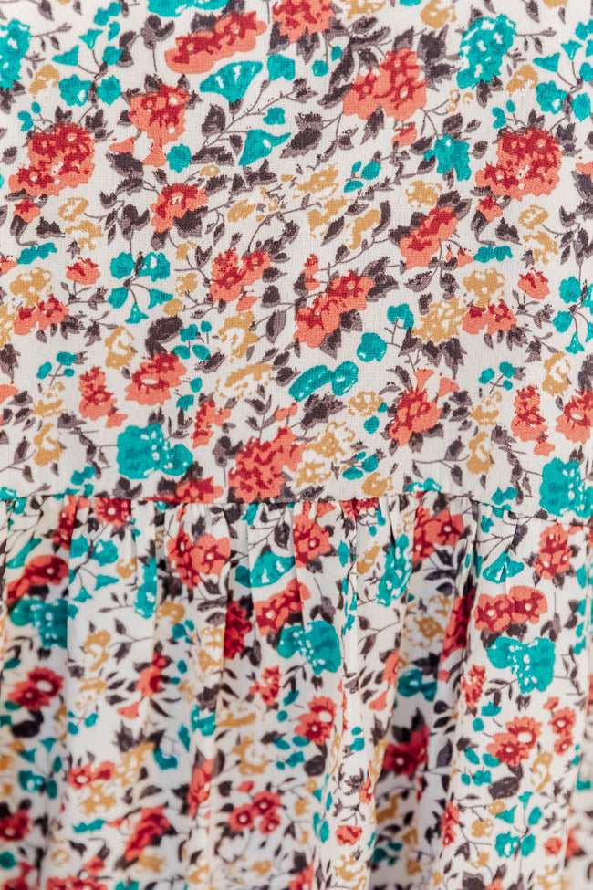 Electric Nights Rust Floral Babydoll Mini Dress