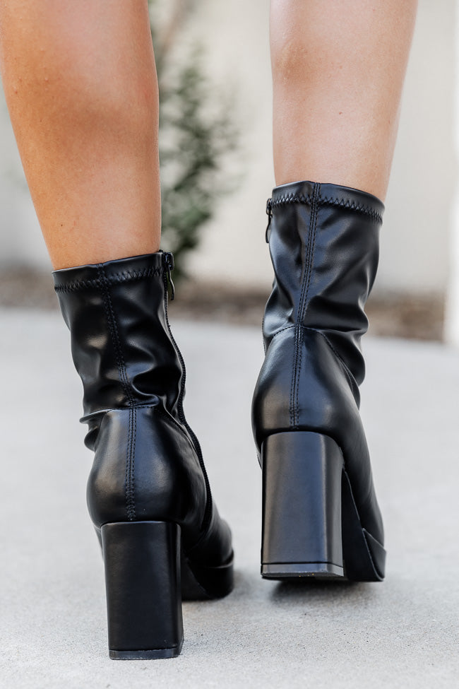 Candace Black High Ankle Bootie