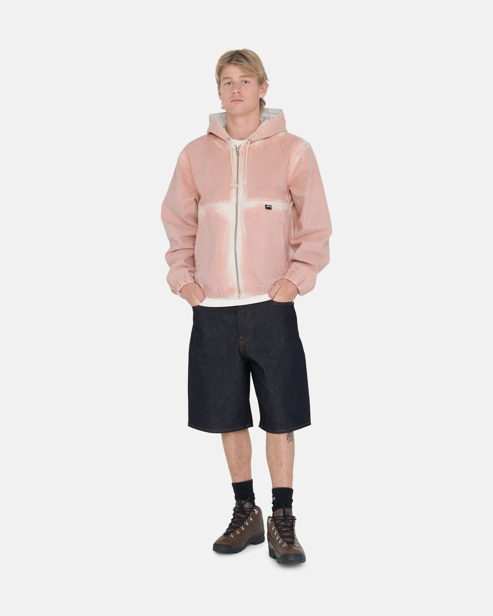 SPRAY DYE HOODED WORK JACKET