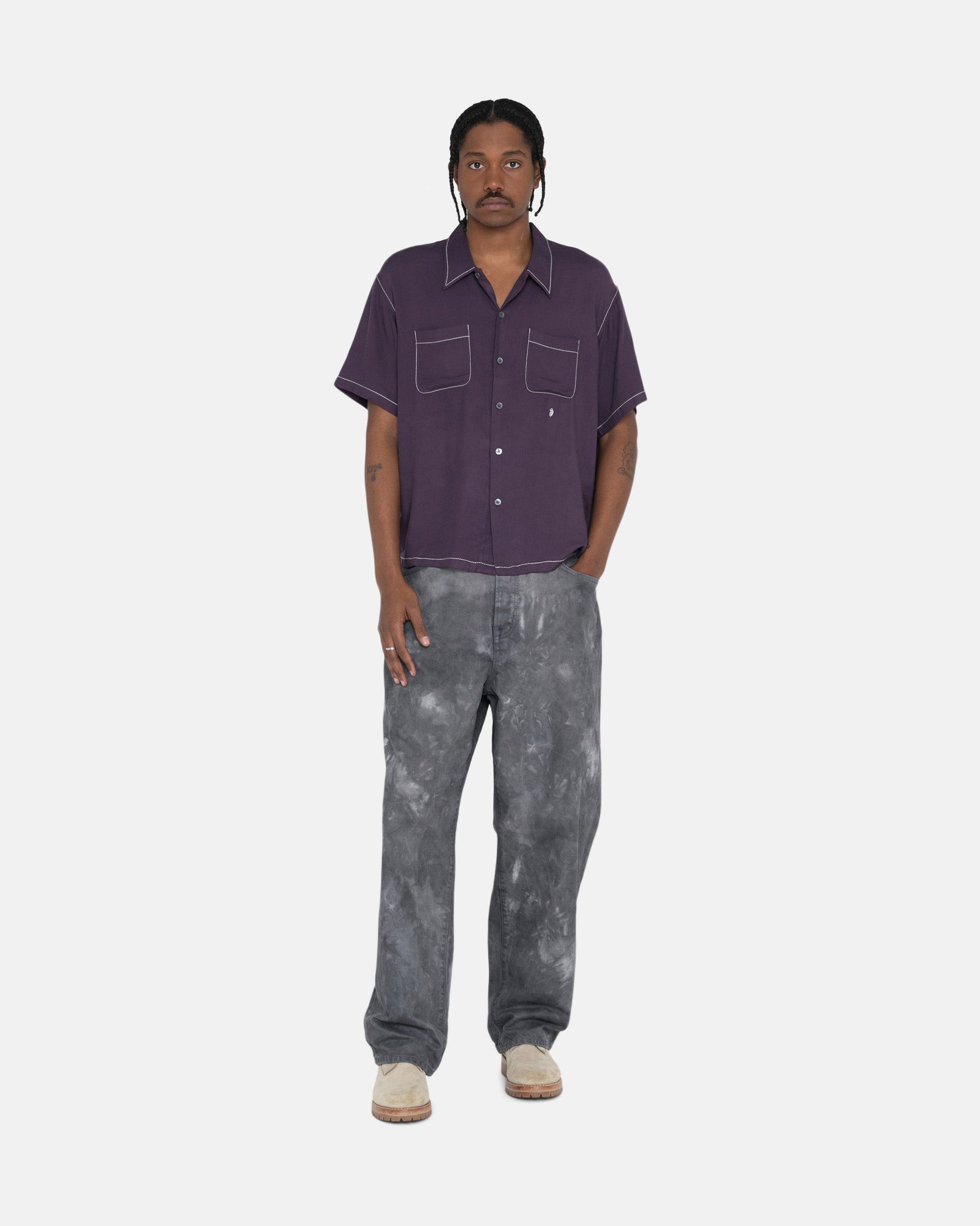 CONTRAST PICK STITCHED SHIRT