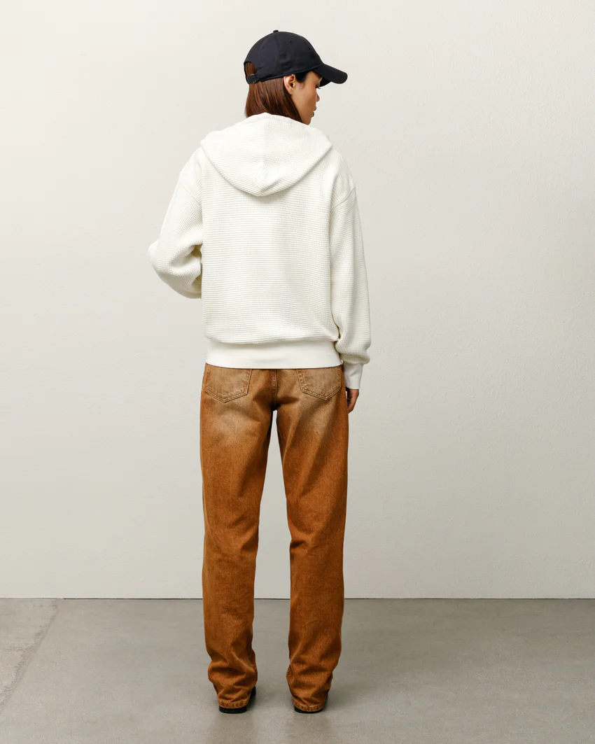 DOUBLE LAYER WAFFLE ZIP HOODIE