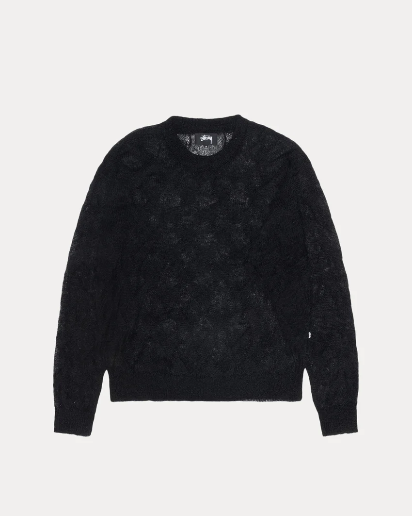 LOOSE KNIT CROSS CABLE SWEATER