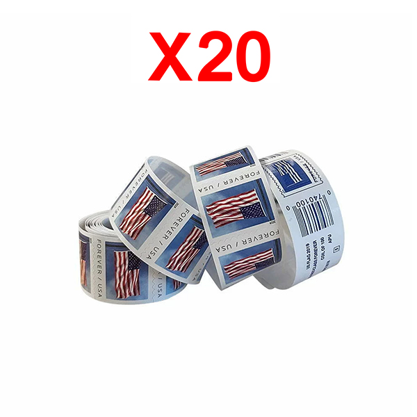 2019 U.S. Flag Stamps, 20 Rolls (2000 Pcs)