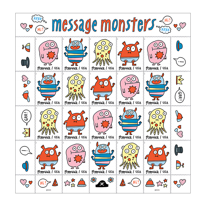 Message Monsters Forever Stamp