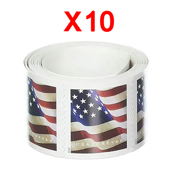 2017 U.S. Flag Stamps, 10 Rolls (1000 Pcs)