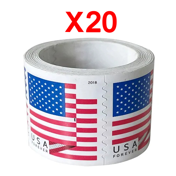 2018 U.S. Flag Stamps, 20 Rolls (2000 Pcs)