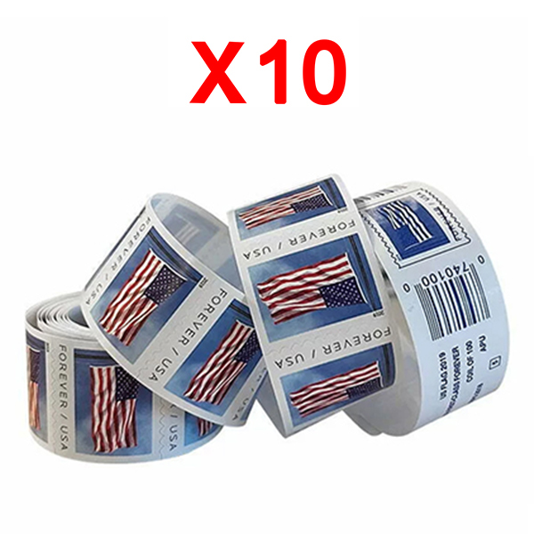 2019 U.S. Flag Stamps, 10 Rolls (1000 Pcs)