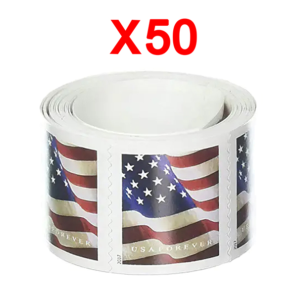 2017 U.S. Flag Stamps, 50 Rolls (5000 Pcs)