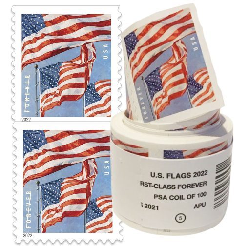 2022 U.S. Flag Stamps, 50 Rolls (5000 Pcs)