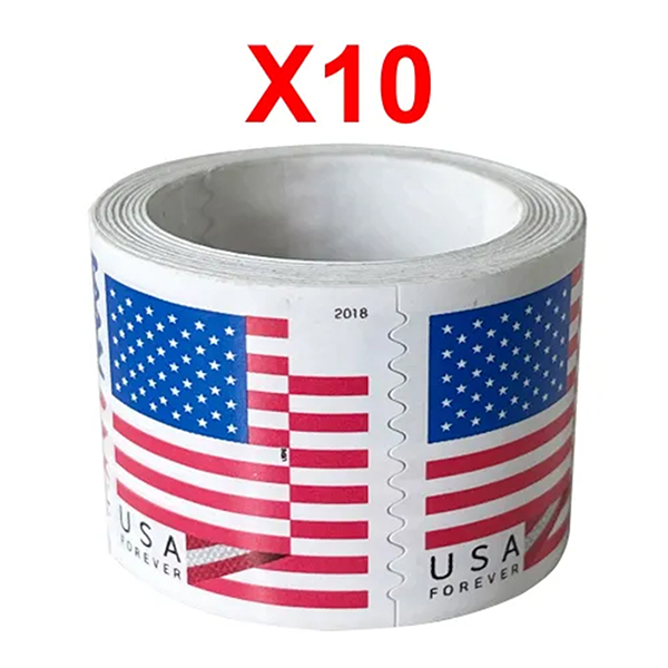 2018 U.S. Flag Stamps, 10 Rolls (1000 Pcs)