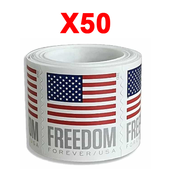 2023 U.S. Flag Stamps, 50 Rolls (5000 Pcs)