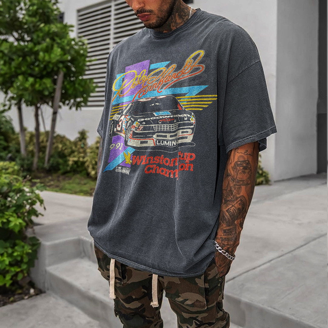Retro Oversized Men's Print T-shirt