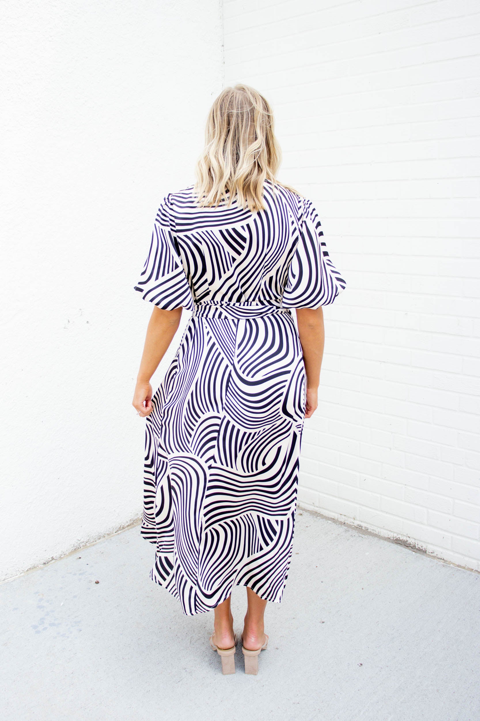 Sadie Maxi Wrap Dress | Ecru/Black