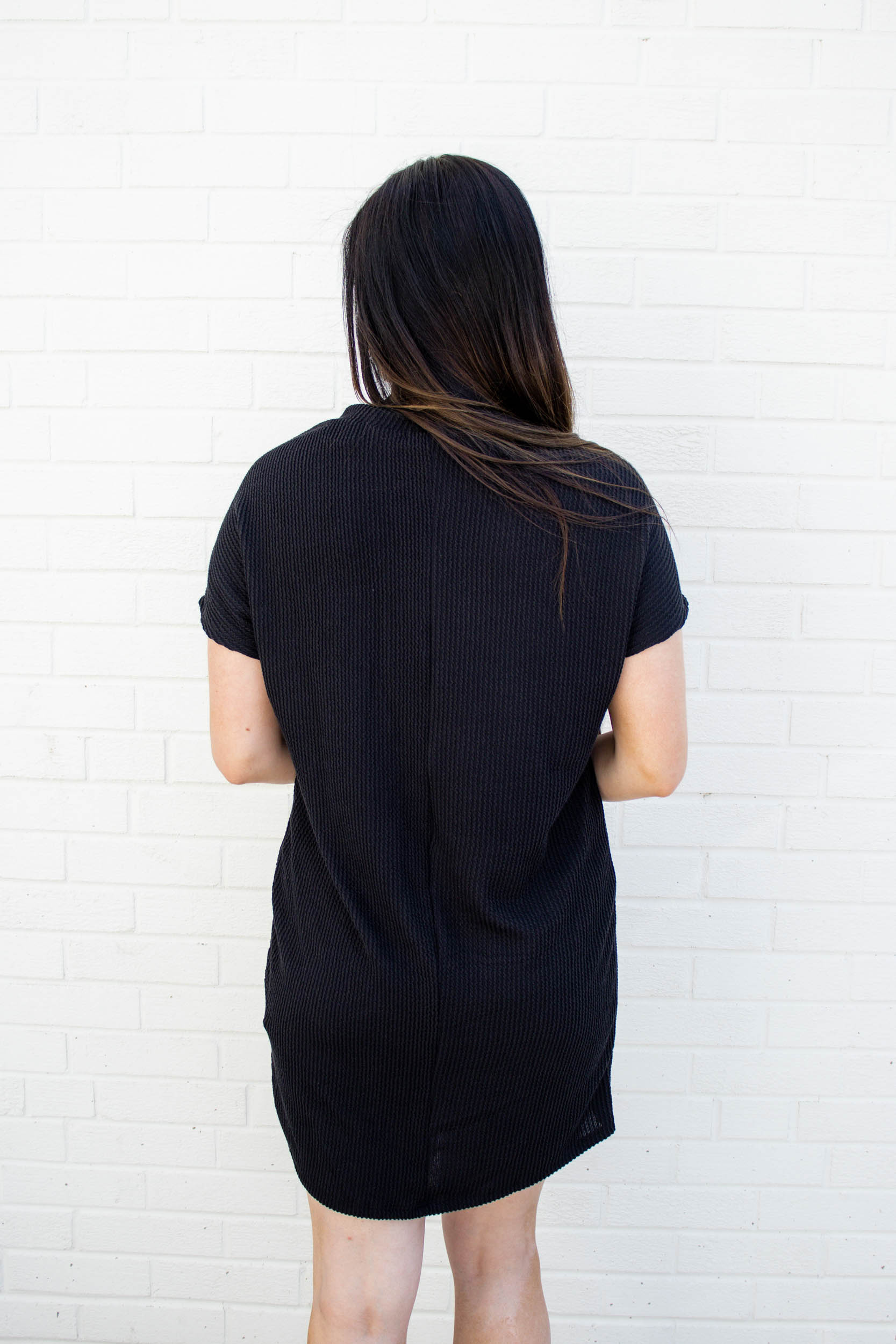 Kassie Ribbed T-Shirt Dress | Black