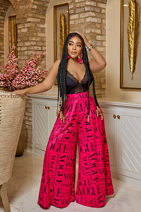 Allover Print High Waist Colorful Pants