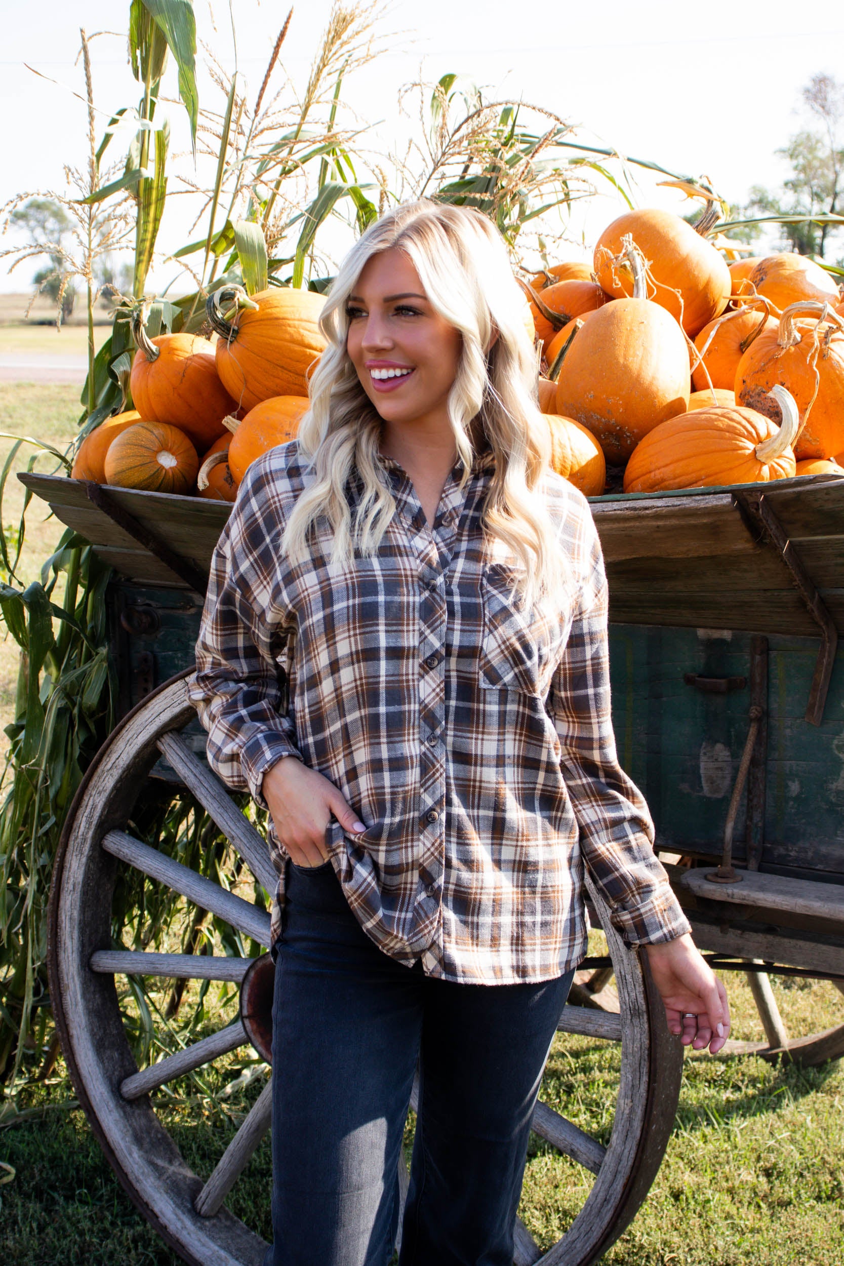 Zana Oversized Boyfriend Flannel | Brown