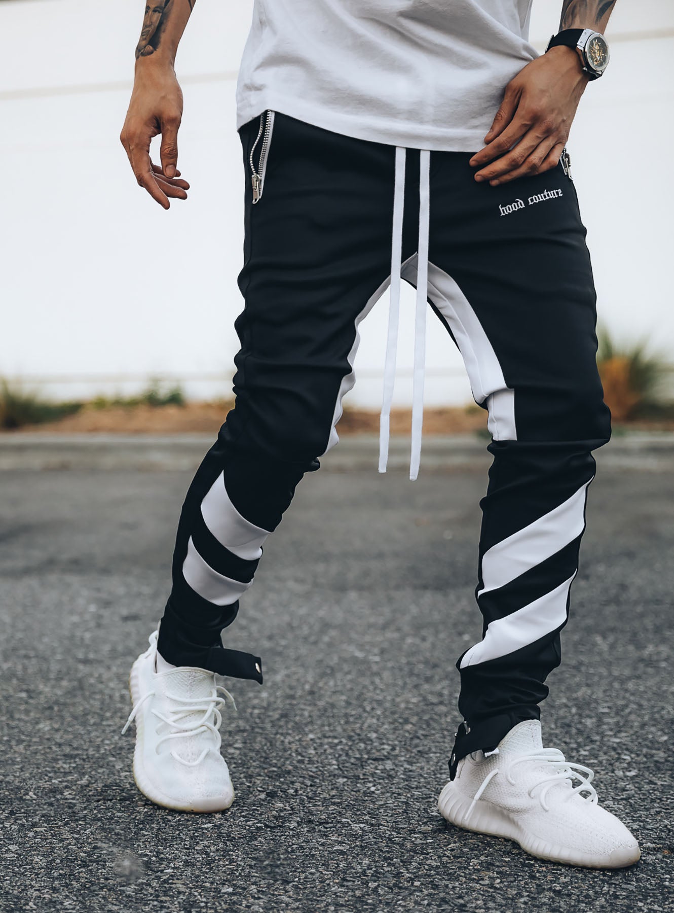 Line Track Pants in Black