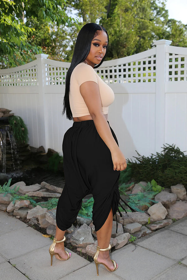 High Waist Drawstring Fashion Pants