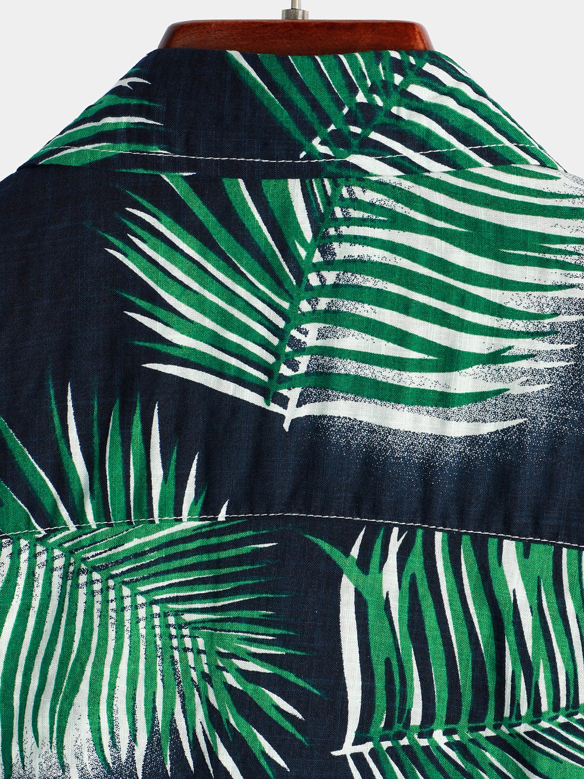 Men's Tropical Leaf Print Pocket Short Sleeve Shirt