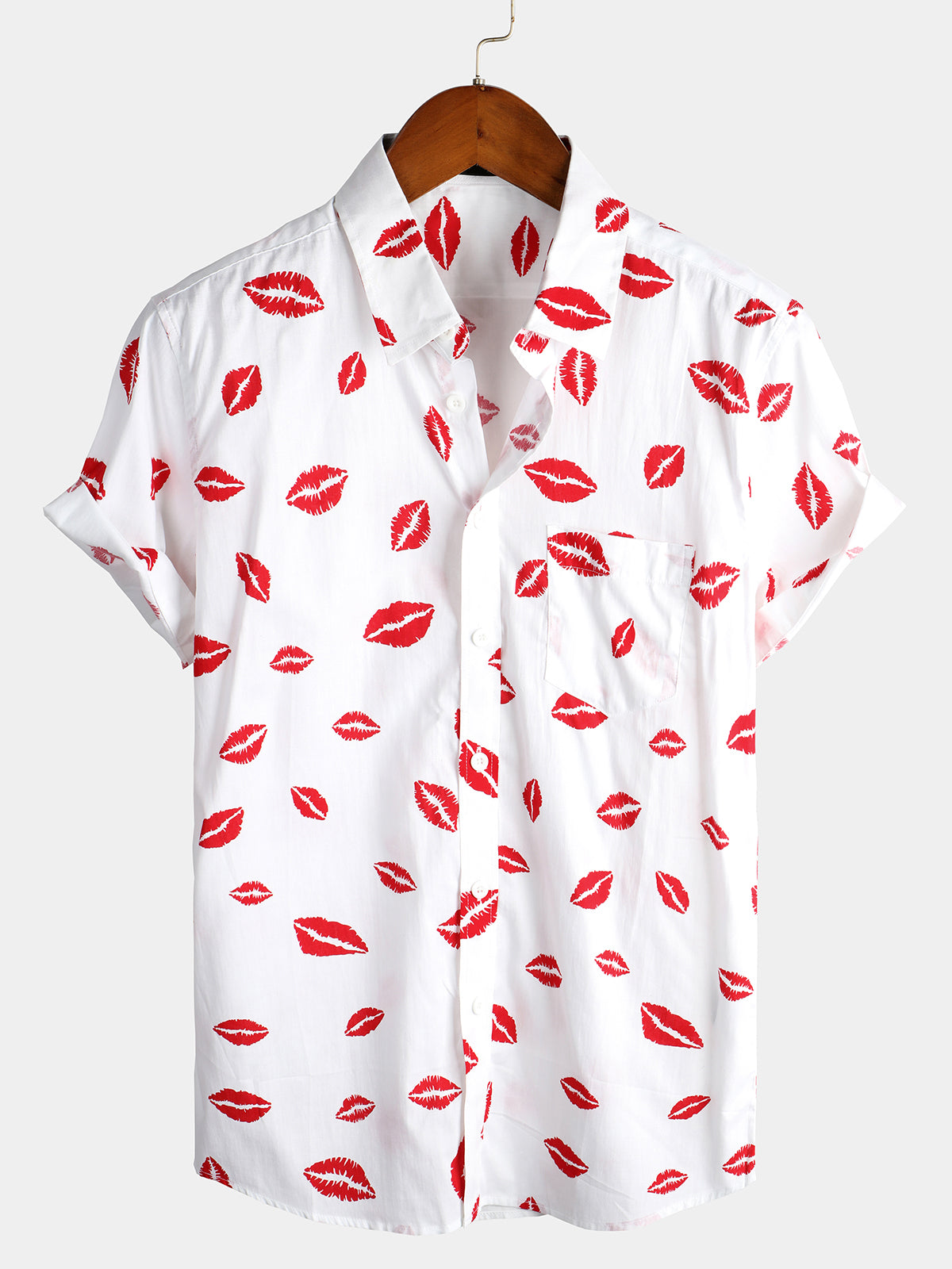 Men's Casual Holiday Pocket Short Sleeve Shirt