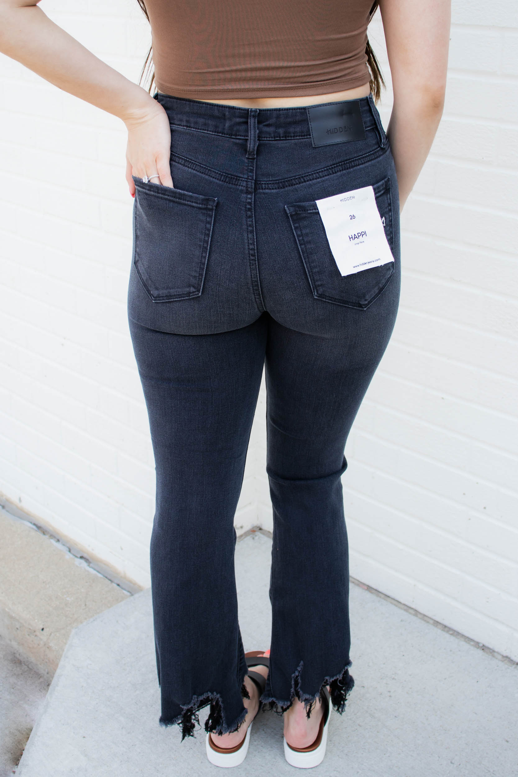 Sally High Rise Cropped Flare Jeans | Black