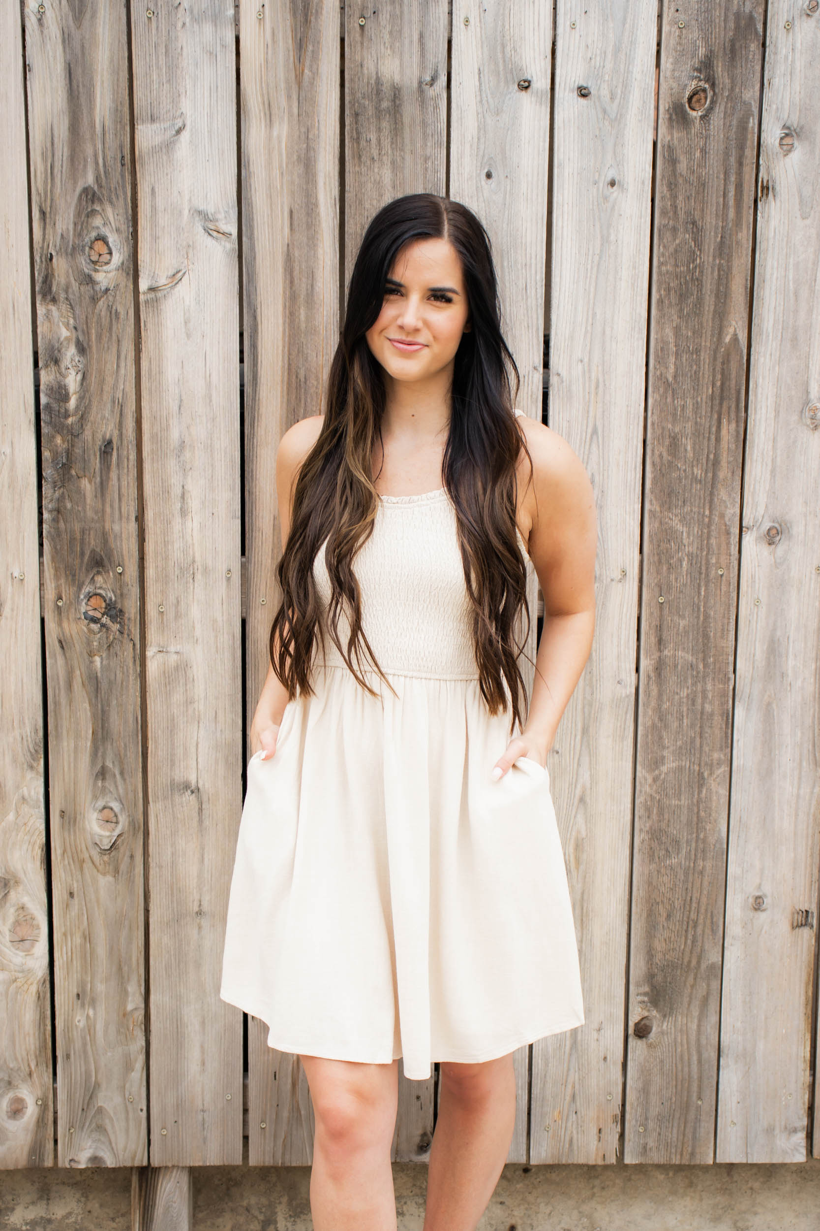 Kenna Smocked Mini Dress | Natural