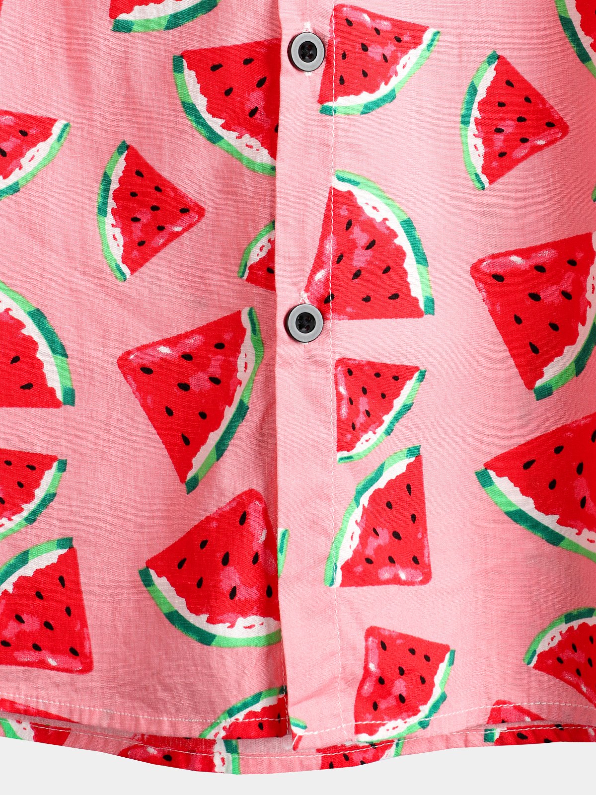 Men's Pink Watermelon Print Short Sleeve Shirt