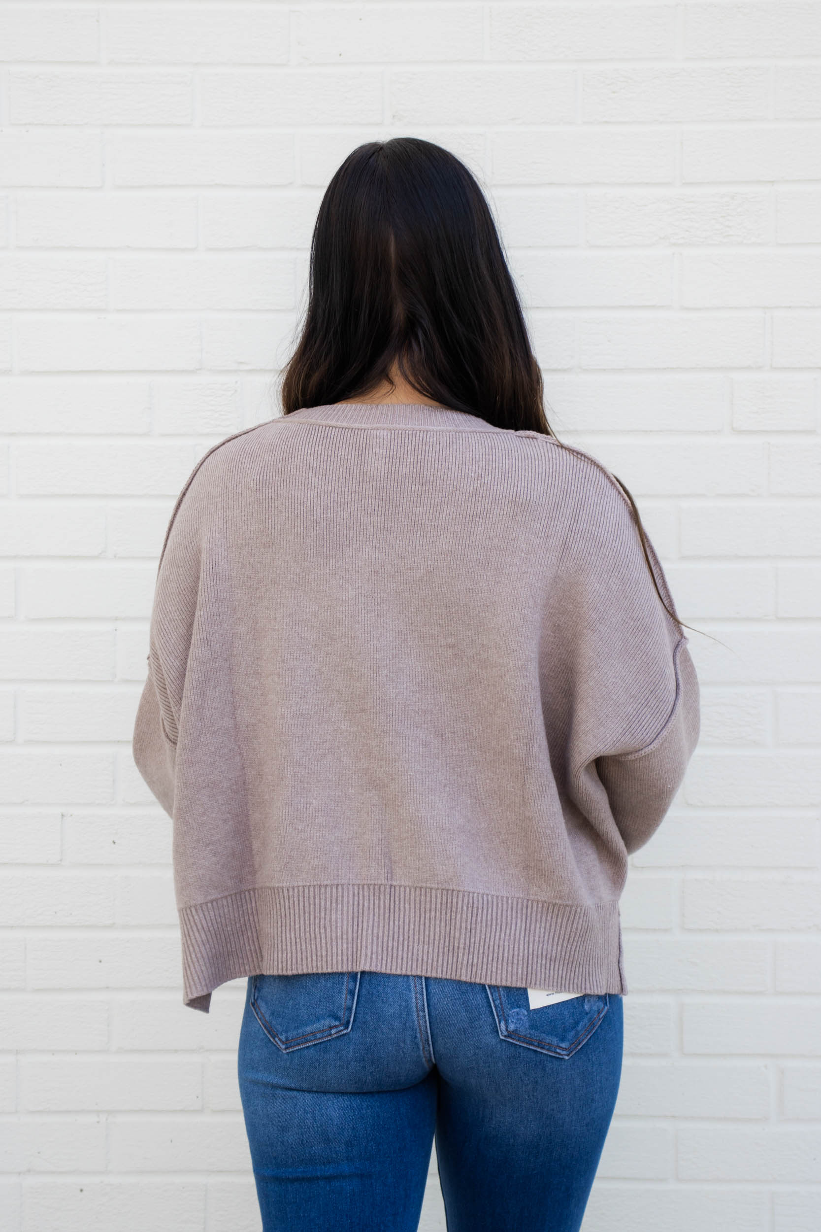 Tia Relaxed Cropped Sweater | Stone