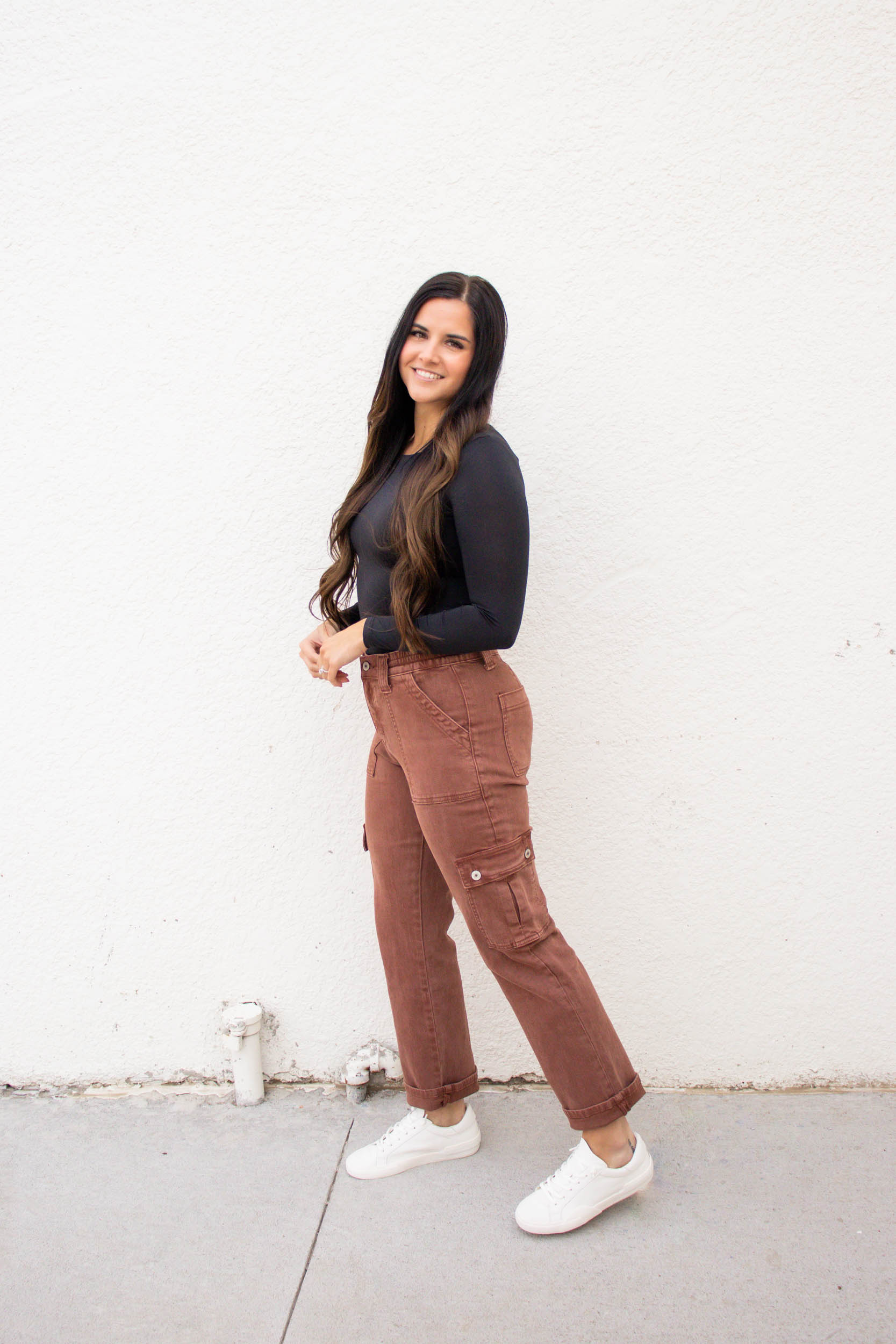 Dixie Mid Rise Straight Cargo Pant | Red Brick