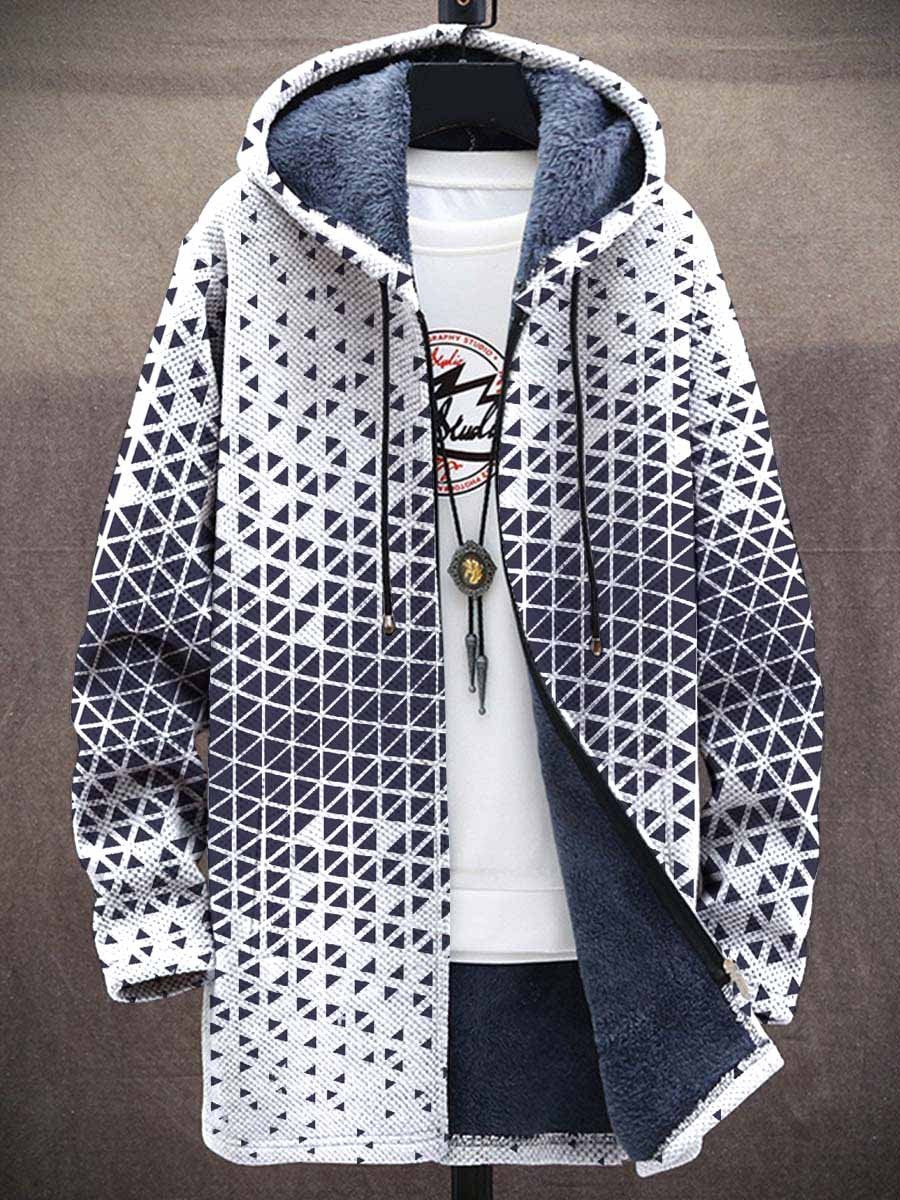 Men's Gradient Print Thick Loose Long-Sleeved Coat
