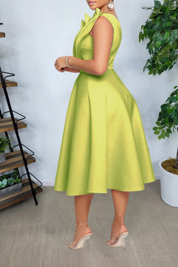 In Bloom One Shoulder Flare A-line Dress