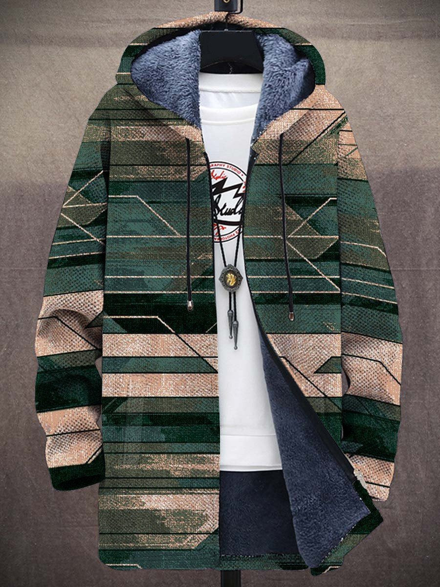 Men's Art Pattern Thick Loose Long-Sleeved Coat