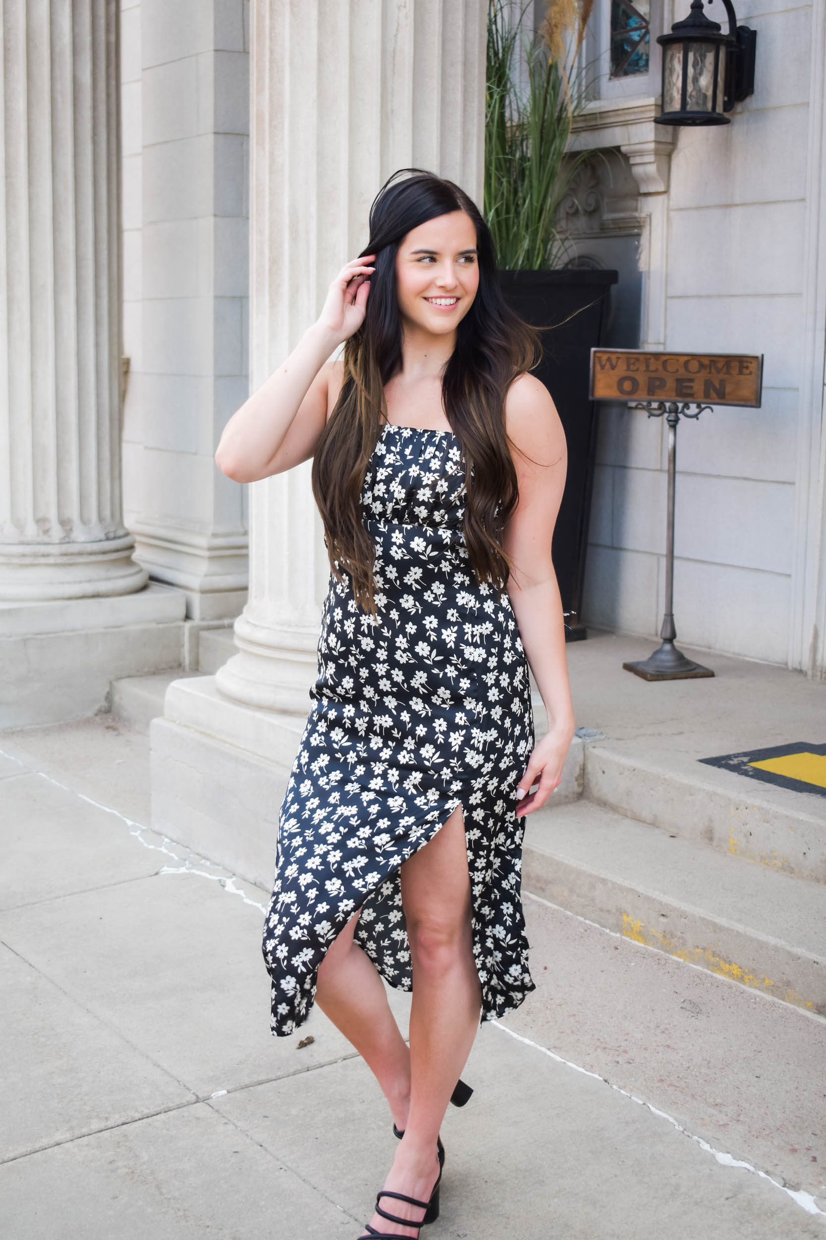 Raven Floral Print Maxi Dress | Black/Ivory