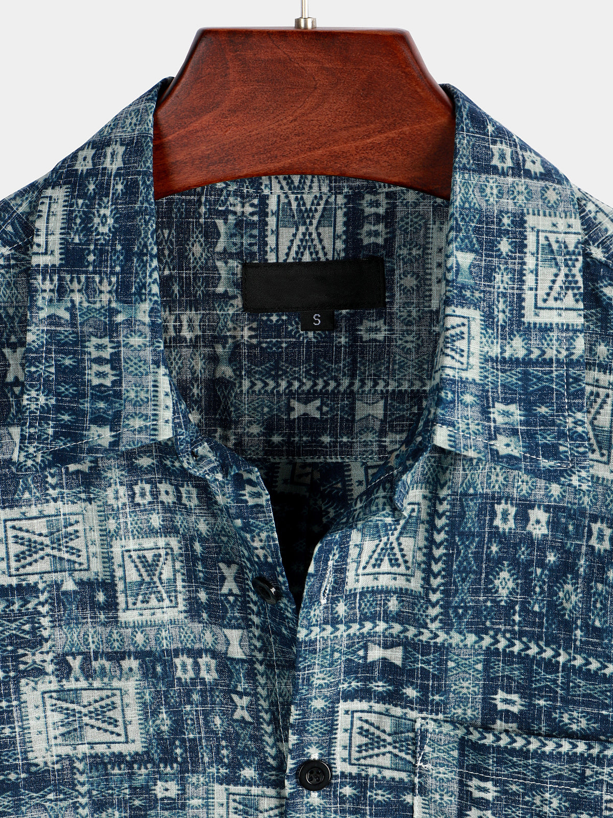 Men's Casual Retro Holiday Pocket Short Sleeve Shirt